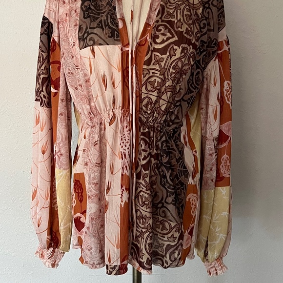 Zara Printed Blouse S Small - Picture 2 of 2